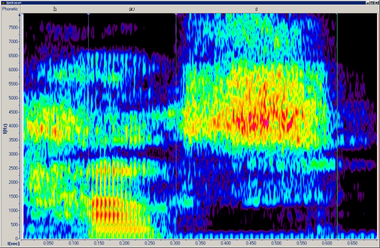 spectrogram of the word 'house'