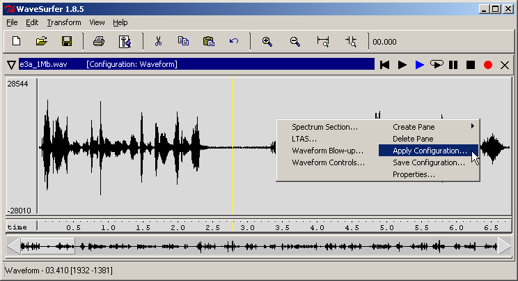 applying a different configuration